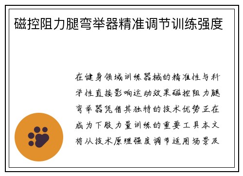 磁控阻力腿弯举器精准调节训练强度